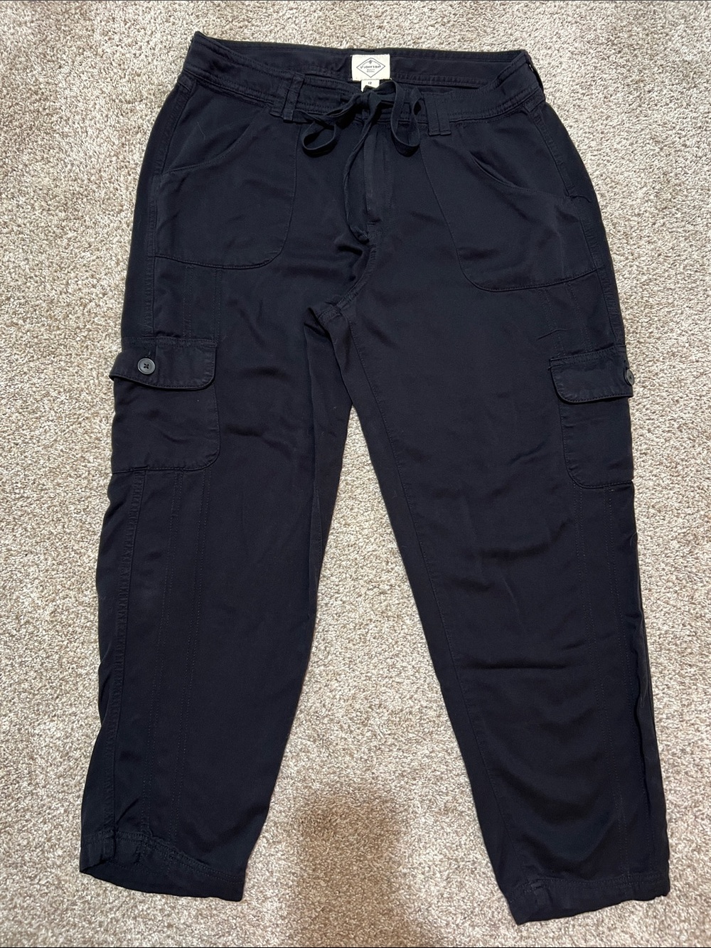 St. John's Bay Black Cargo Joggers with Drawstring